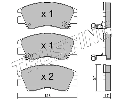 Sapatas do freio dianteiras de disco 1170 Trusting