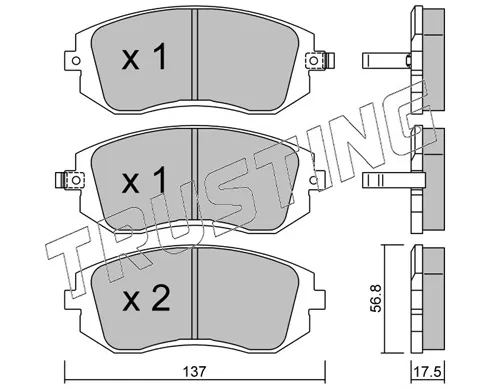 Sapatas do freio dianteiras de disco Subaru Forester 4 S13, SJ