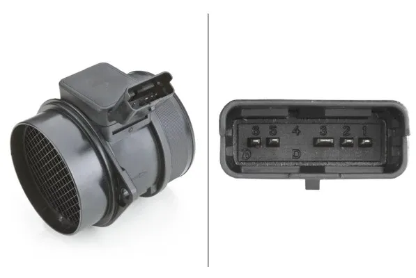 Sensor de fluxo (consumo) de ar, medidor de consumo M.A.F. - (Mass Airflow) 8ET009142321 HELLA