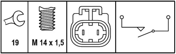 Sensor de ativação das luzes de marcha à ré 6ZF008621291 HELLA