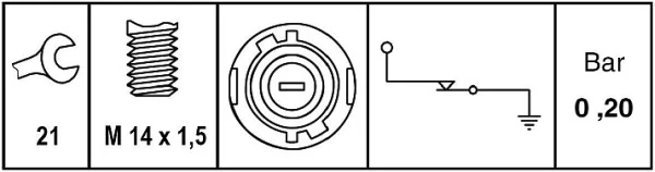 6ZL 009 600-051 HELLA sensor de pressão de óleo