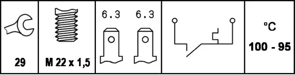 Sensor de temperatura do fluido de esfriamento (de ativação de ventilador do radiador) 6ZT007800061 HELLA