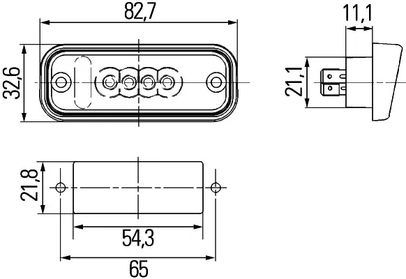 Lanterna da luz de fundo de matrícula traseira 2KA010278311 HELLA
