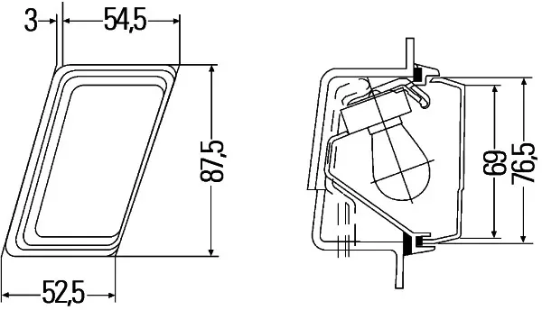 Posição (pisca-pisca) esquerda 2BM004312051 HELLA
