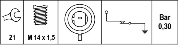 Sensor de pressão de óleo Fiat 500 312