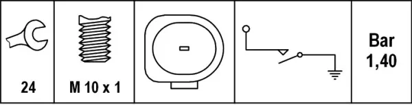 Sensor de pressão de óleo 6ZL008280051 HELLA
