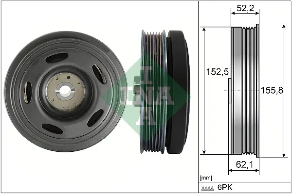 Polia de cambota 1230300Q3L Nissan/Infiniti
