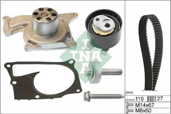 Correia do mecanismo de distribuição de gás, kit 530060730 INA