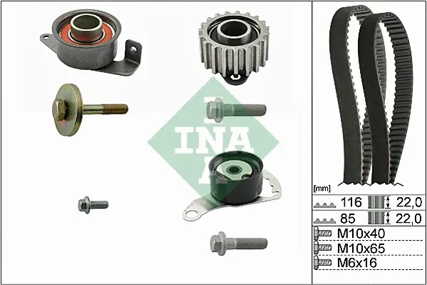 Correia do mecanismo de distribuição de gás, kit 530010410 INA