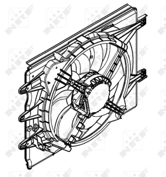 Difusor do radiador de esfriamento, montado com motor e roda de aletas 47596 NRF