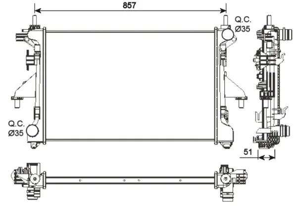 Radiador de esfriamento de motor Peugeot Boxer 250