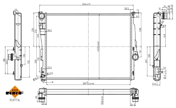 51577A NRF radiador de esfriamento de motor