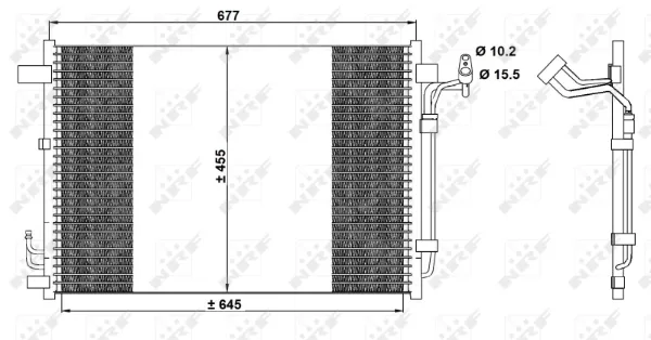 Radiador de aparelho de ar condicionado Nissan Murano Z51