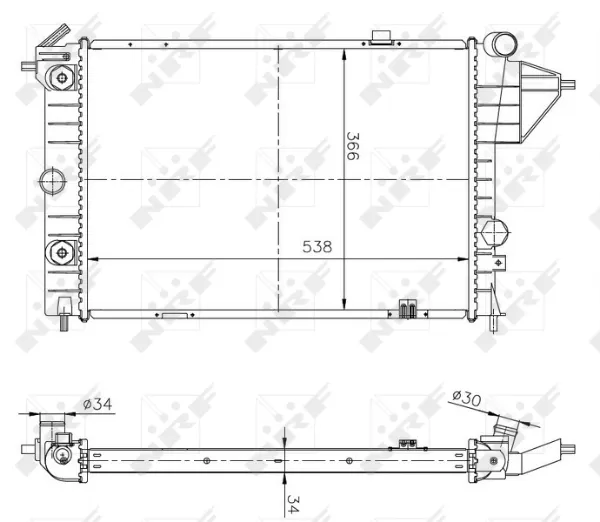 Radiador de esfriamento de motor 513508A NRF
