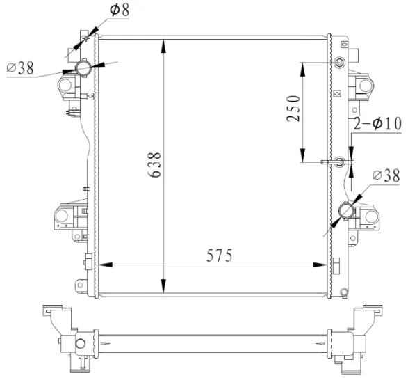 Radiador de esfriamento de motor Toyota Land Cruiser PRADO