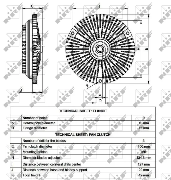 Acoplamento viscoso de ventilador de esfriamento Mercedes Sprinter 901, 902