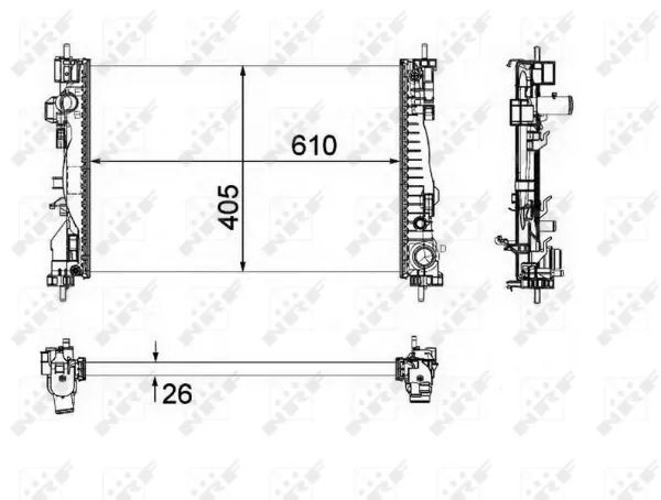 Radiador de esfriamento de motor 58492 NRF