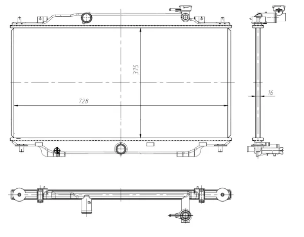 Radiador de esfriamento de motor Mazda 3 BM, BN