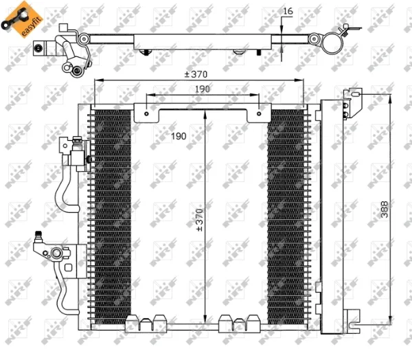 Radiador de aparelho de ar condicionado Opel Astra L35
