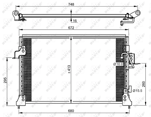 Radiador de aparelho de ar condicionado para Land Rover Discovery (LJ ,LT)