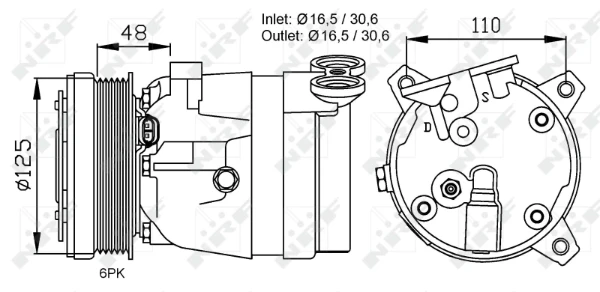 Compressor de aparelho de ar condicionado para Opel Astra (51, 52)