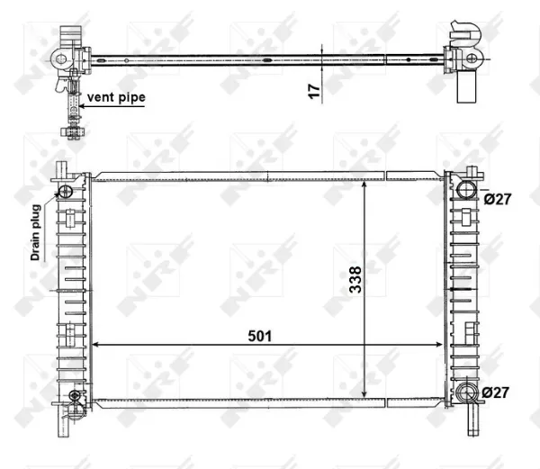 Radiador de esfriamento de motor 56134 NRF