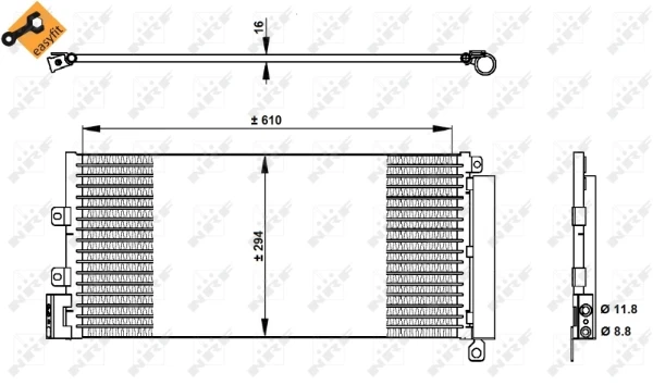 Radiador de aparelho de ar condicionado para Fiat Linea (323)
