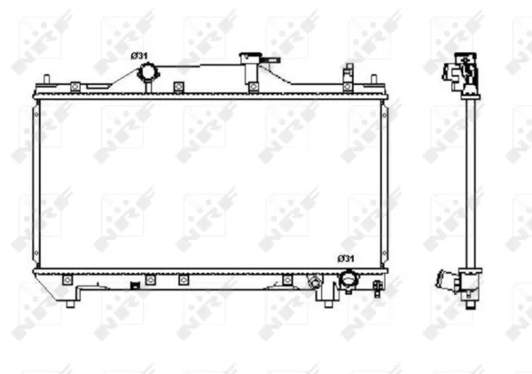 Radiador de esfriamento de motor 53380 NRF