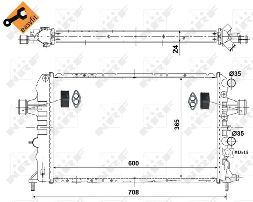 Radiador de esfriamento de motor 58355 NRF