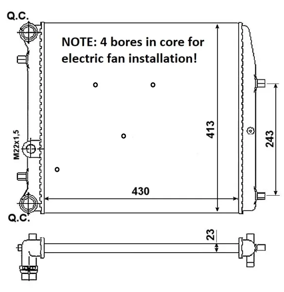 Radiador de esfriamento de motor 53021A NRF