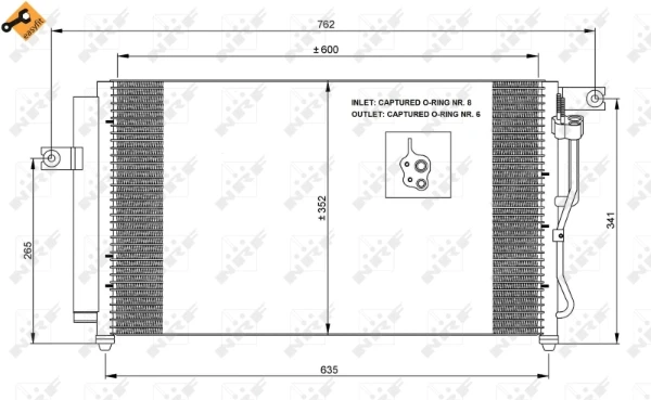 Radiador de aparelho de ar condicionado para Hyundai Accent (MC)