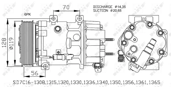Compressor de aparelho de ar condicionado 32772 NRF