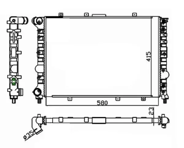 Radiador de esfriamento de motor Alfa Romeo 156 932
