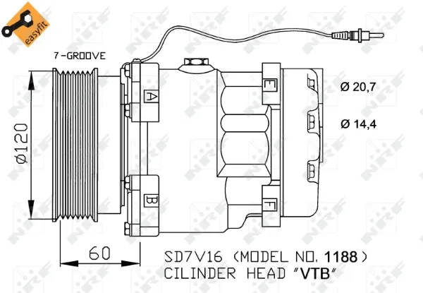 Compressor de aparelho de ar condicionado Renault Trucks Mascott FH
