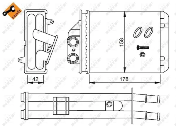 Radiador de forno (de aquecedor) Fiat 500 