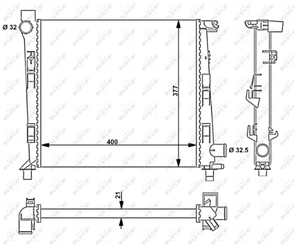 Radiador de esfriamento de motor 54717 NRF