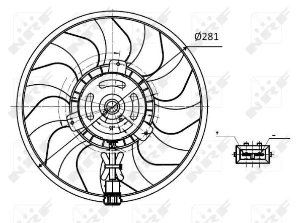 Ventilador (roda de aletas) do radiador de esfriamento 47418 NRF