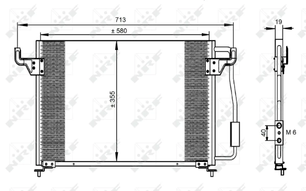 Radiador de aparelho de ar condicionado para Peugeot 605 (6B)