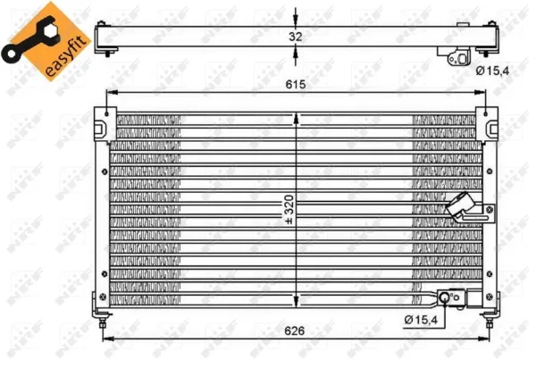 Radiador de aparelho de ar condicionado Honda Accord V
