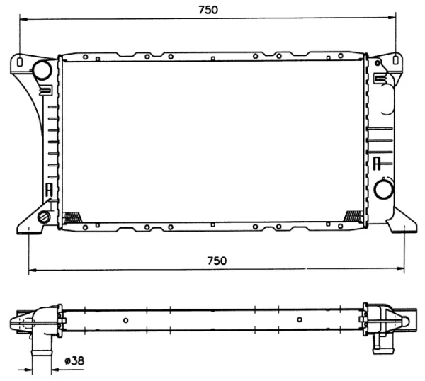 Radiador de esfriamento de motor Ford Transit IV