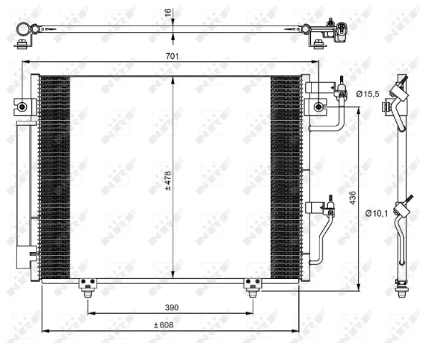 Radiador de aparelho de ar condicionado para Mitsubishi Pajero (V80)
