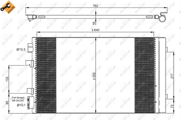 Radiador de aparelho de ar condicionado Renault Scenic JZ0, JZ1