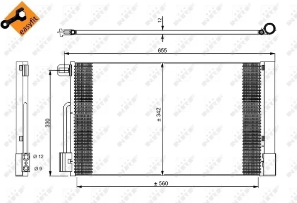 Radiador de aparelho de ar condicionado Opel Corsa X12