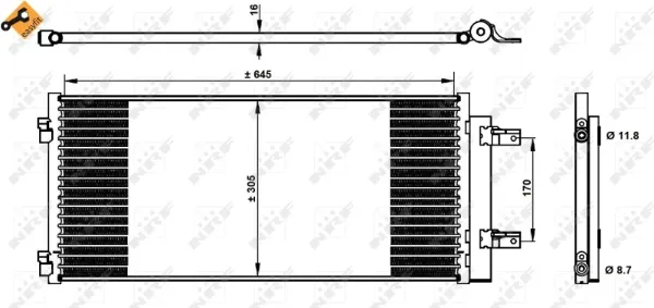 Radiador de aparelho de ar condicionado Opel Astra