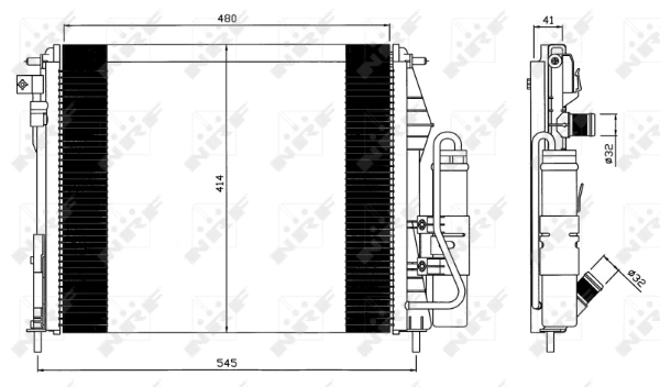 Radiador de esfriamento de motor para Renault Clio (LB0, LB1, LB2)