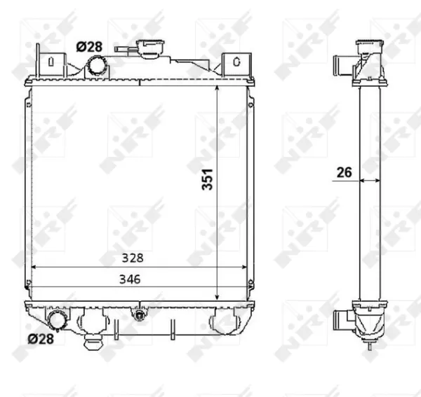Radiador de esfriamento de motor 53350 NRF