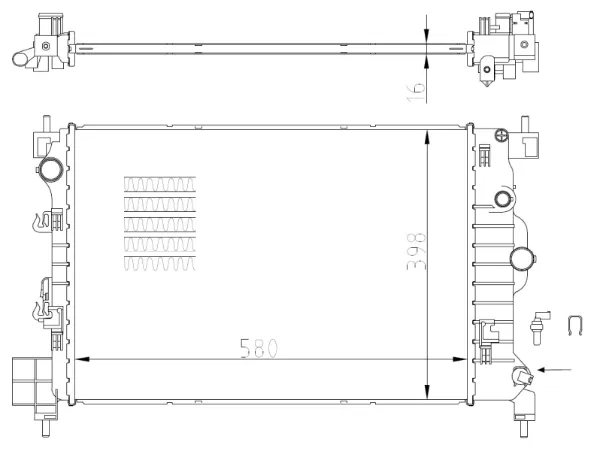 Radiador de esfriamento de motor 550003 NRF