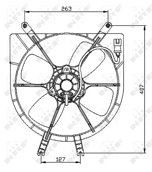 Difusor do radiador de esfriamento, montado com motor e roda de aletas 380723W1 Polcar