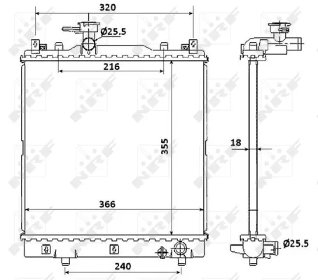 Radiador de esfriamento de motor 58353 NRF
