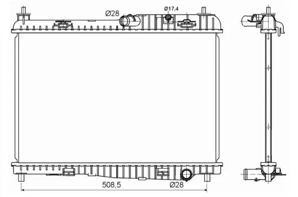 Radiador de esfriamento de motor 53152 NRF